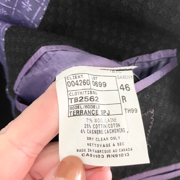 Ted Baker Men’s Blazer Endurance Terrance SPJ Wool Cashmere Tweed Black 46R - Picture 11 of 12